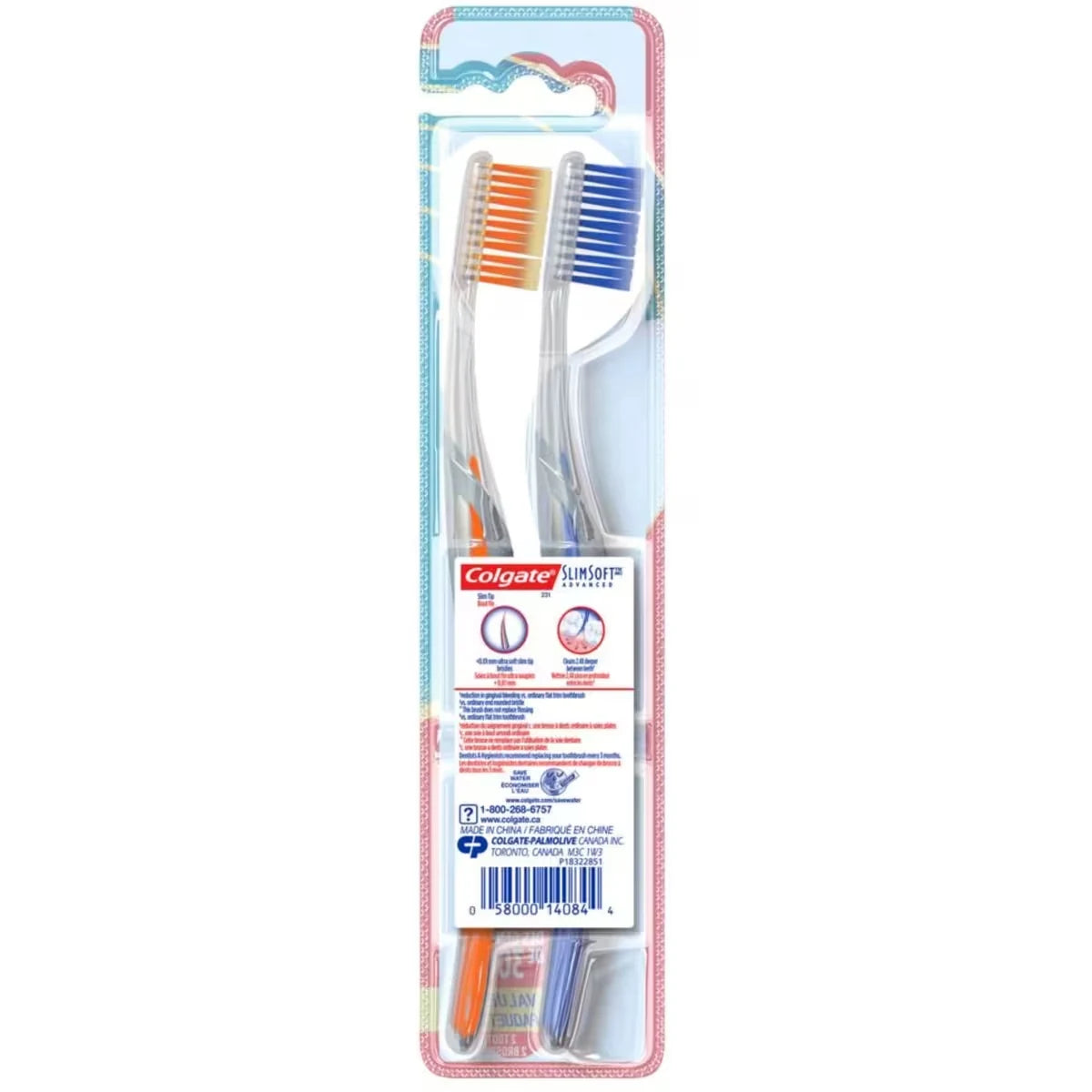 Colgate Slim Soft Advanced Tootbrush, Ultra Soft - 2 Count product detail