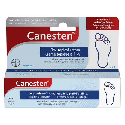 Canesten Antifungal 1-Percent Topical Cream, Relieves Itching, Burning, Scaling, Soreness, 15g 30 g front package