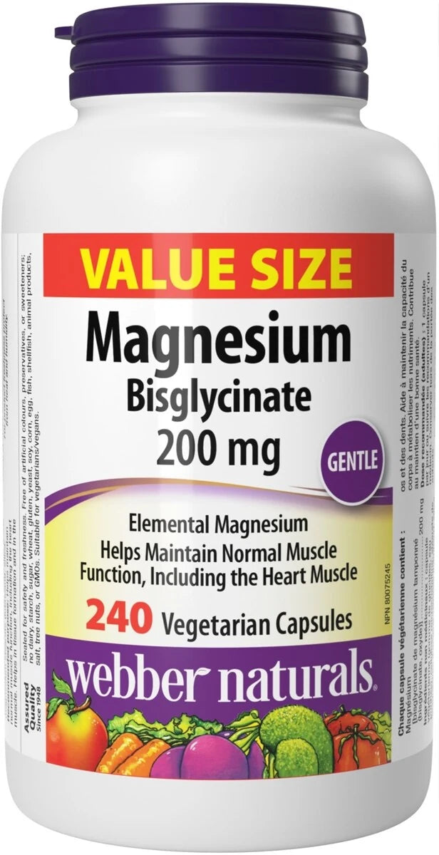 Webber Magnesium Bisglycinate 200 mg front package