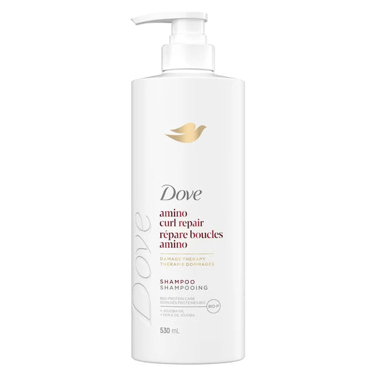 Dove Shampoo for Curly, Coily Hair Amino Curl with Bio-Protein Care Technology + Jojoba Oil 530mL front package