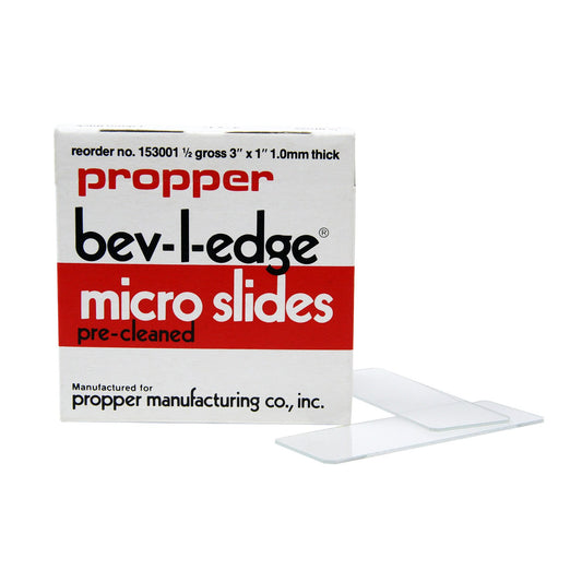 Bev-L-Edge Micro Slides, Clear, 1 mm (Box of 72)