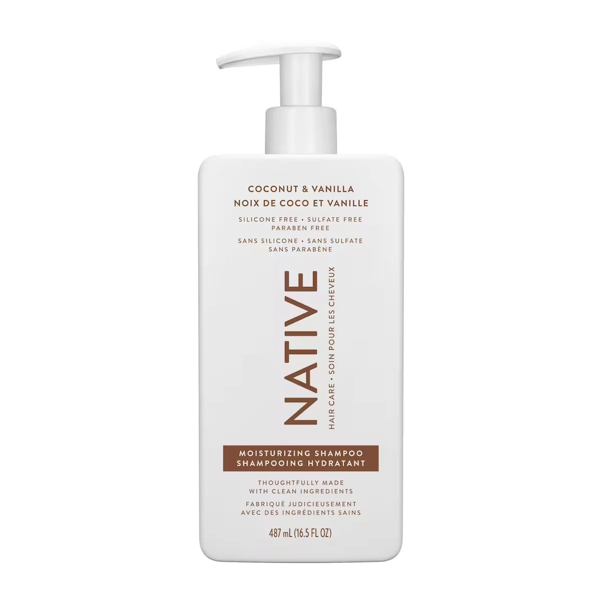 Native Coconut & Vanilla Moisturizing Shampoo front package