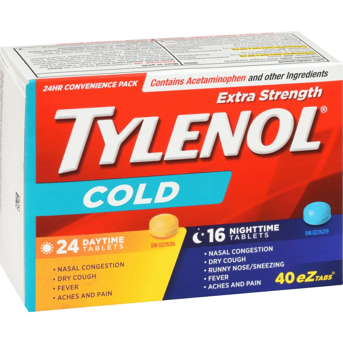 Tylenol Extra Strength Cold Relief Day/Night, EZTabs product detail
