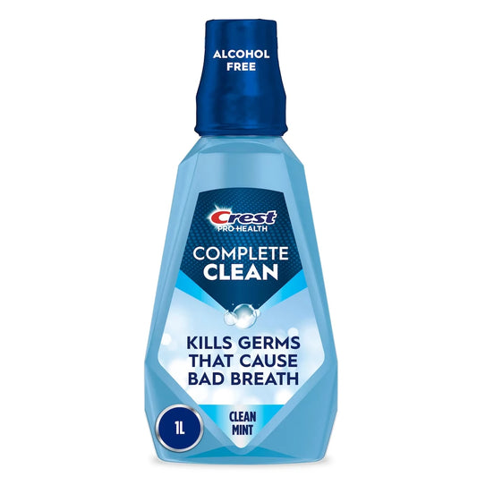 Crest Pro-Health Multi-Protection Alcohol Free Mouthwash, Clean Mint, 1 L front package