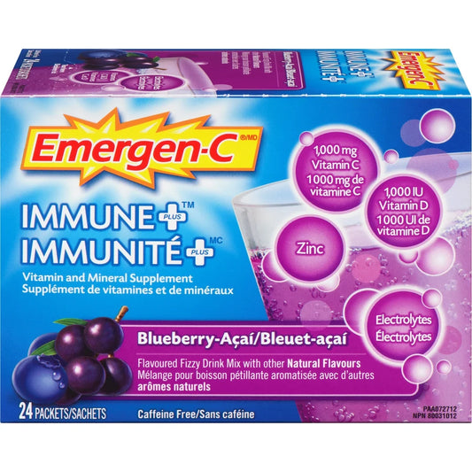 Emergen-C Immune+ Vitamin C & Mineral Supplement Fizzy Drink Mix, Blueberry Acai product detail