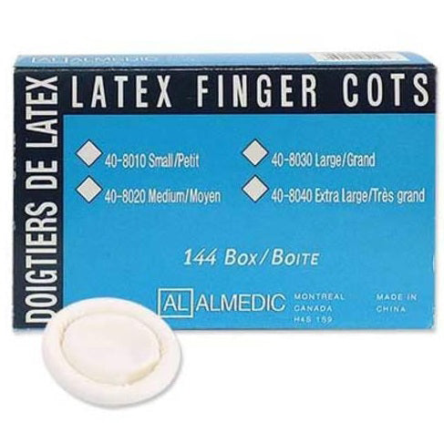 Finger Cot Latex Non Sterile Powder Free Box of 144 Units