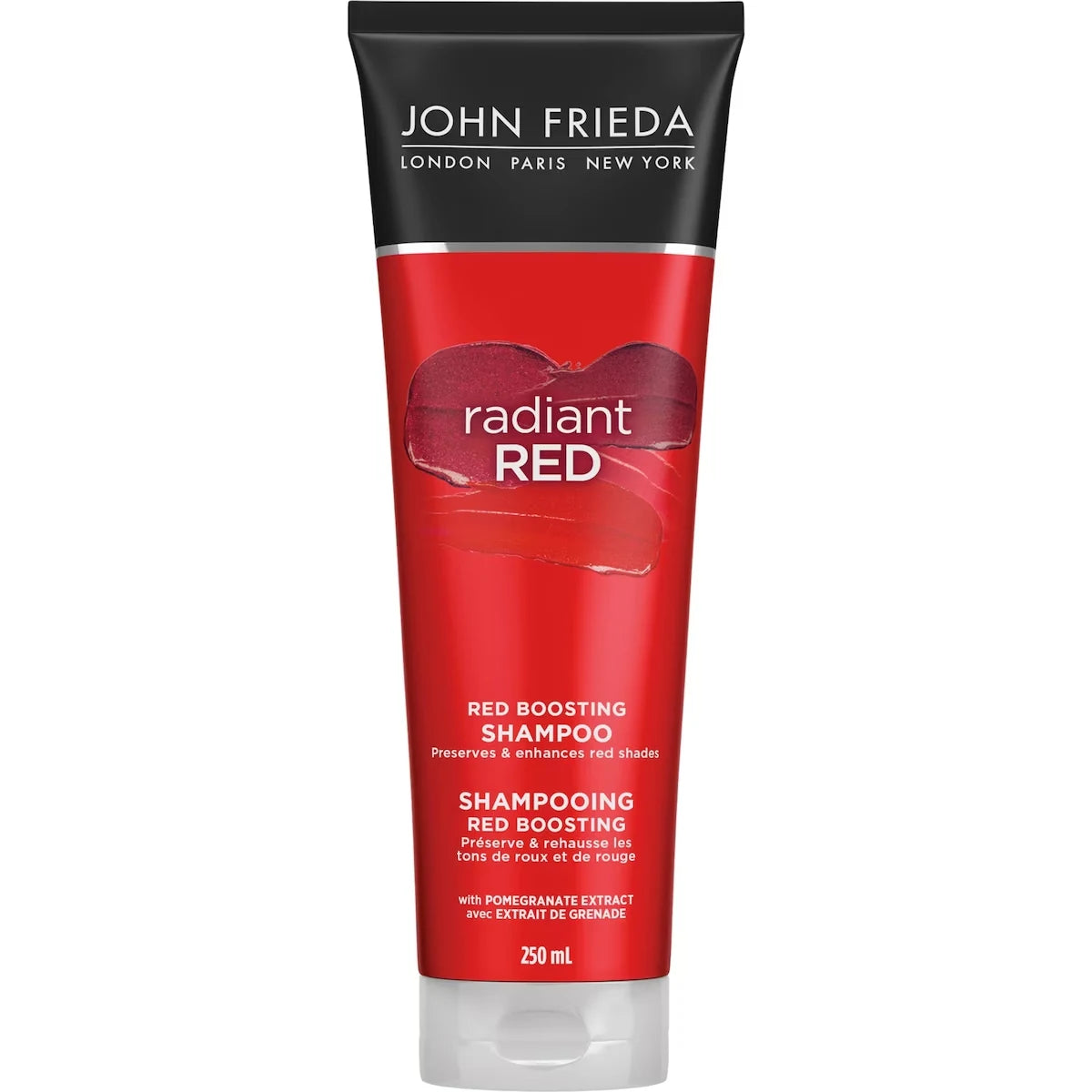 John Frieda Radiant Red Boosting Shampoo front package