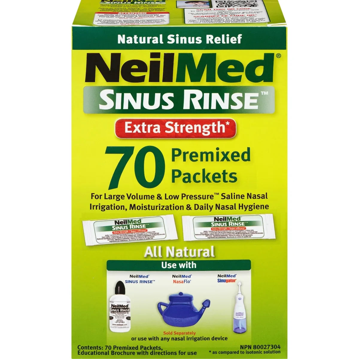 Neilmed Sinus Rinse Extra Strength Refills 70 front package