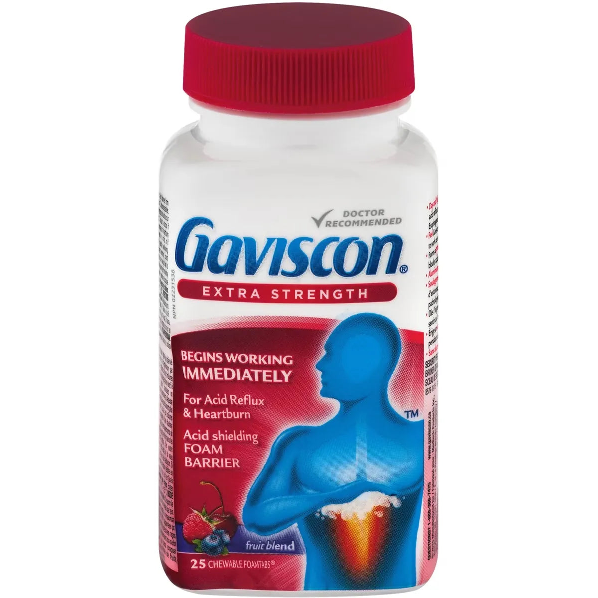 Gaviscon Extra Strength Chewable Foamtabs Fruit Blend front package
