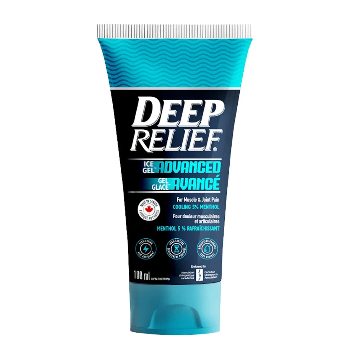 Deep Relief Ice Gel Advanced | Fast-Acting Cooling Pain Relief for Muscles & Joints | 5% Menthol Formula | Non-Greasy front package