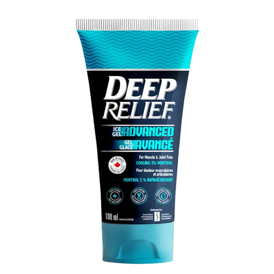 Deep Relief Ice Gel Advanced | Fast-Acting Cooling Pain Relief for Muscles & Joints | 5% Menthol Formula | Non-Greasy front package