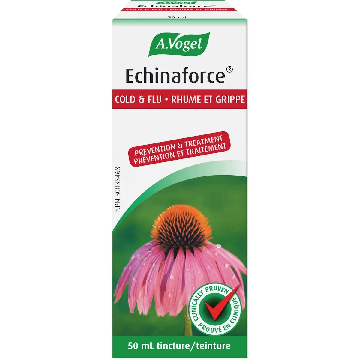 A Vogel Echinaforce Immune Support for cold and flu front package