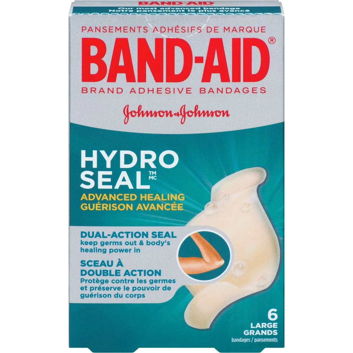 Band-Aid Hydro Seal Hydrocolloid Bandages, Large front package