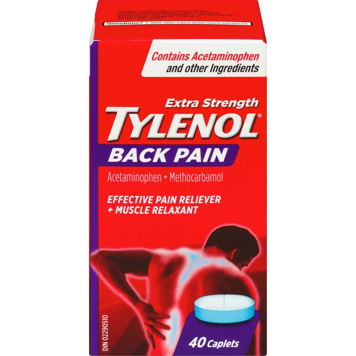 Tylenol Extra Strength Back Pain Relief & Muscle Relaxant front package
