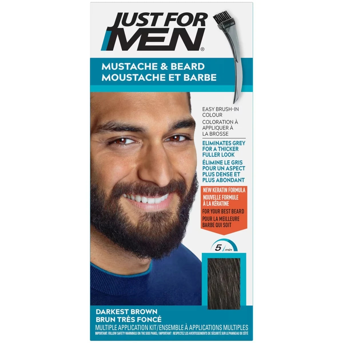Just For Men Mustache & Beard Darkest Brown product package