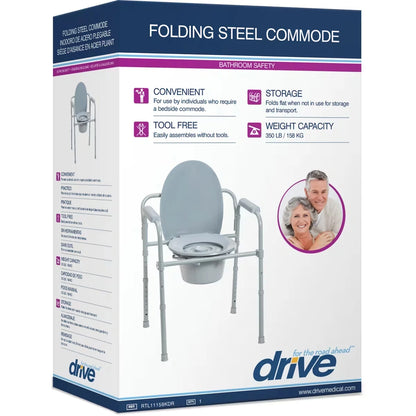 Drive Folding Steel Commode front package