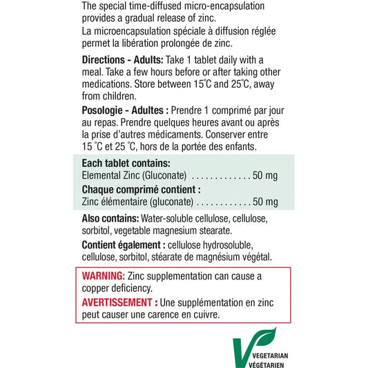 Jamieson Zinc 50 mg Timed Release product detail