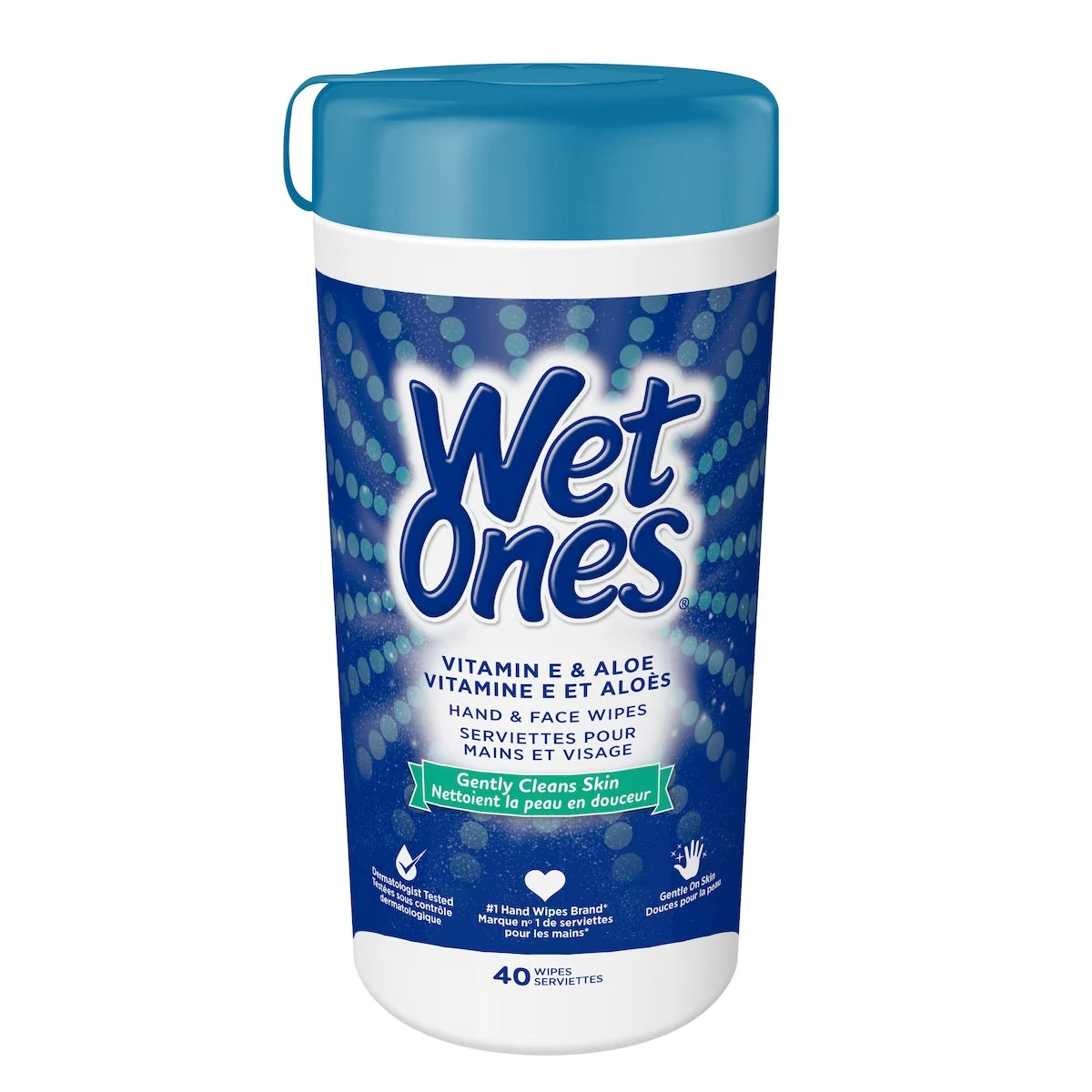 Wet Ones Hand Wipes, Vitamin E and Aloe Wet Wipes front package