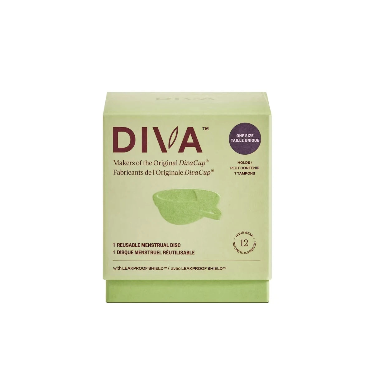 Diva Disc Reusable Menstrual Disc front package