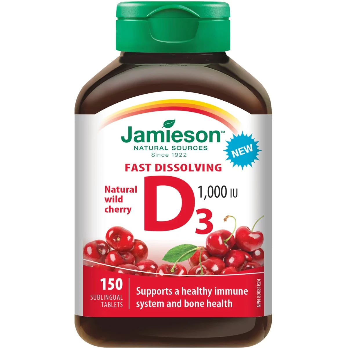 Jamieson Vitamin D Fast Melt Cherry front package