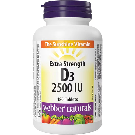 Webber Extra Strength D3 2500 IU front package
