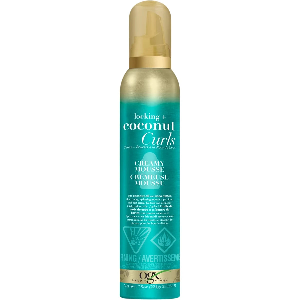 OGX Locking + Coconut Curls Decadent Creamy Mousse front package