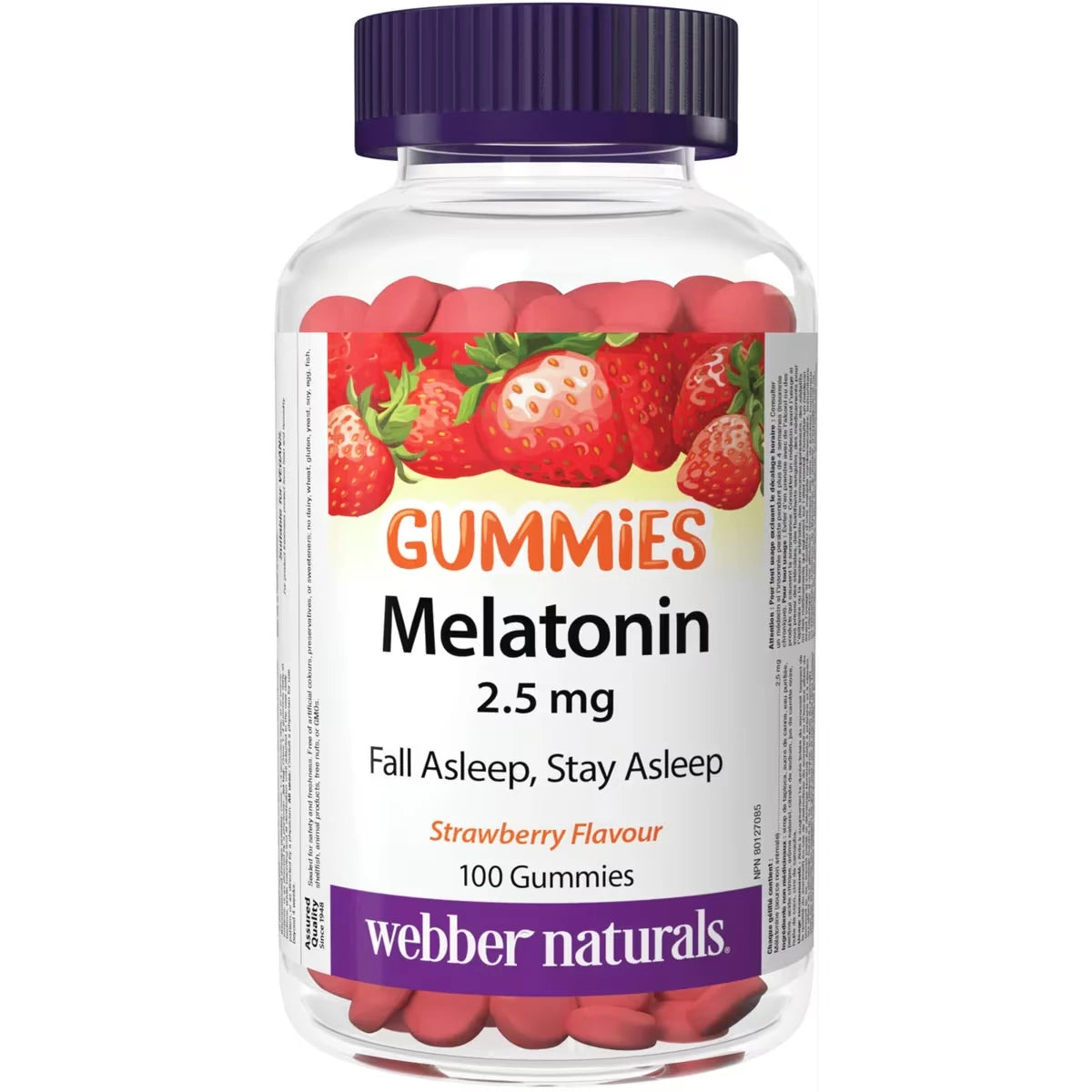 Webber Melatonin 2.5 mg Gummies Strawberry front package