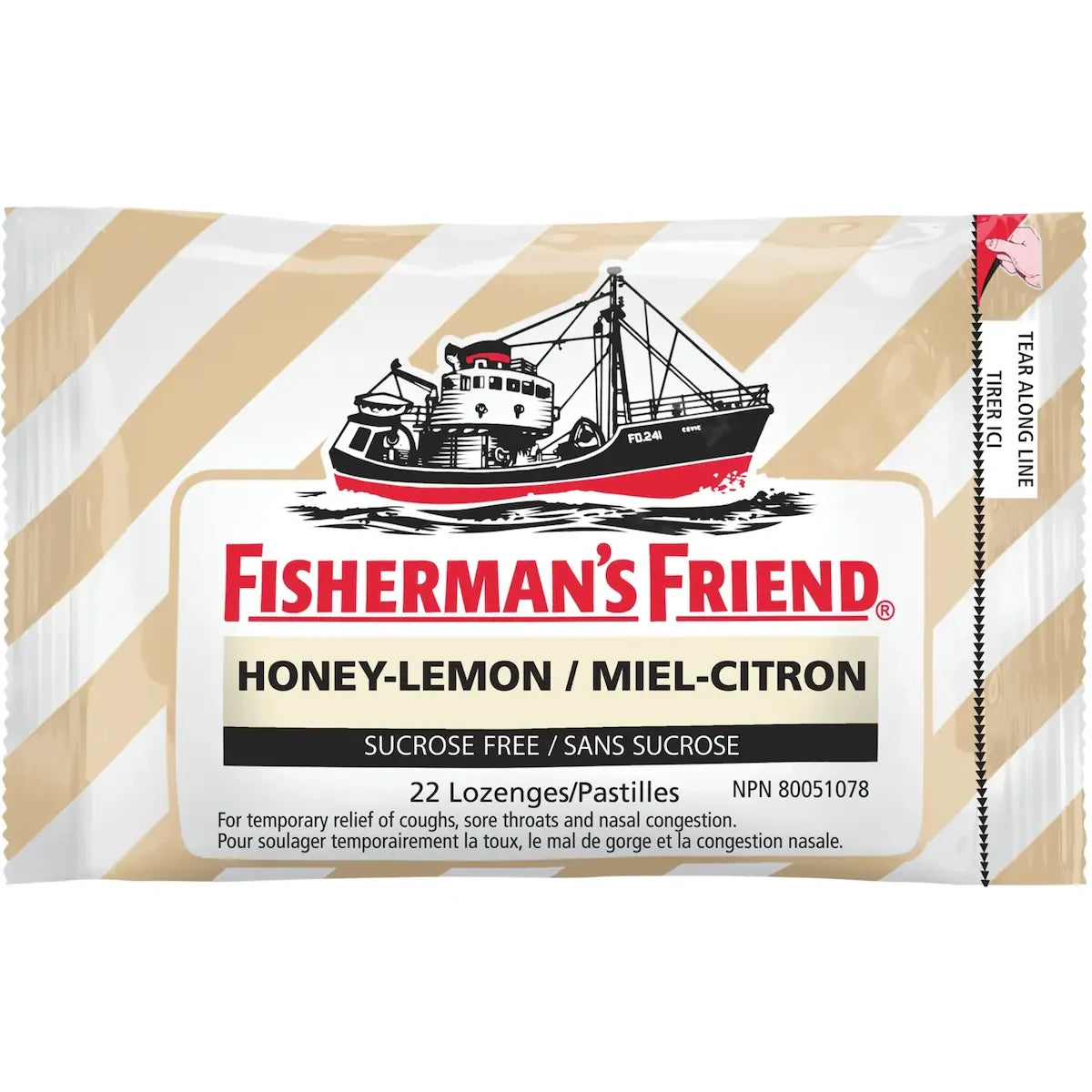 Fisherman's Friend Honey-Lemon Sugar Free Lozenges front package
