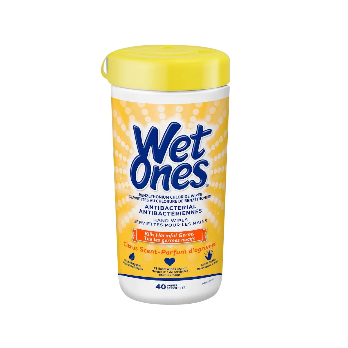 Wet Ones Antibacterial Hand Wipes, Citrus Scent Wet Wipes front package