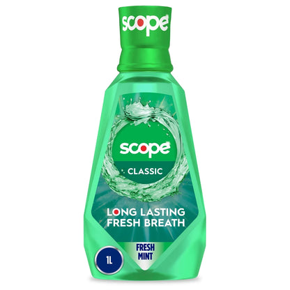Crest Scope Classic Mouthwash, Original Formula, 1 L front package