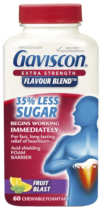 Gaviscon Extra Strength Flavour Burst Tablet front package