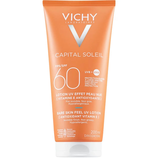 Vichy Capital Soleil Bare Skin Face & Body Sunscreen Lotion SPF 60 front package