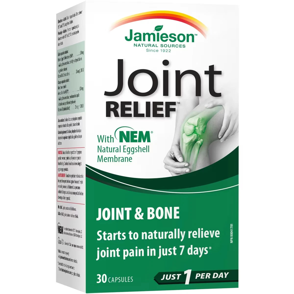 Jamieson JointRELIEF Joint and Bone Capsules front package