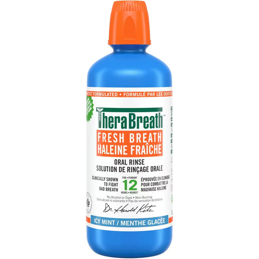TheraBreath Icy Mint Fresh Breath Oral Rinse 1L front package