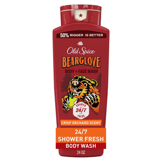 Old Spice Body Wash for Men, Bearglove, Long Lasting Lather front package