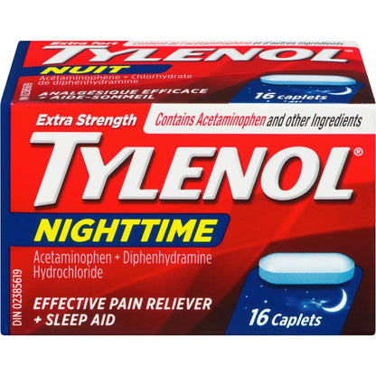 Tylenol Extra Strength Nighttime Pain Relief & Sleep Aid front package