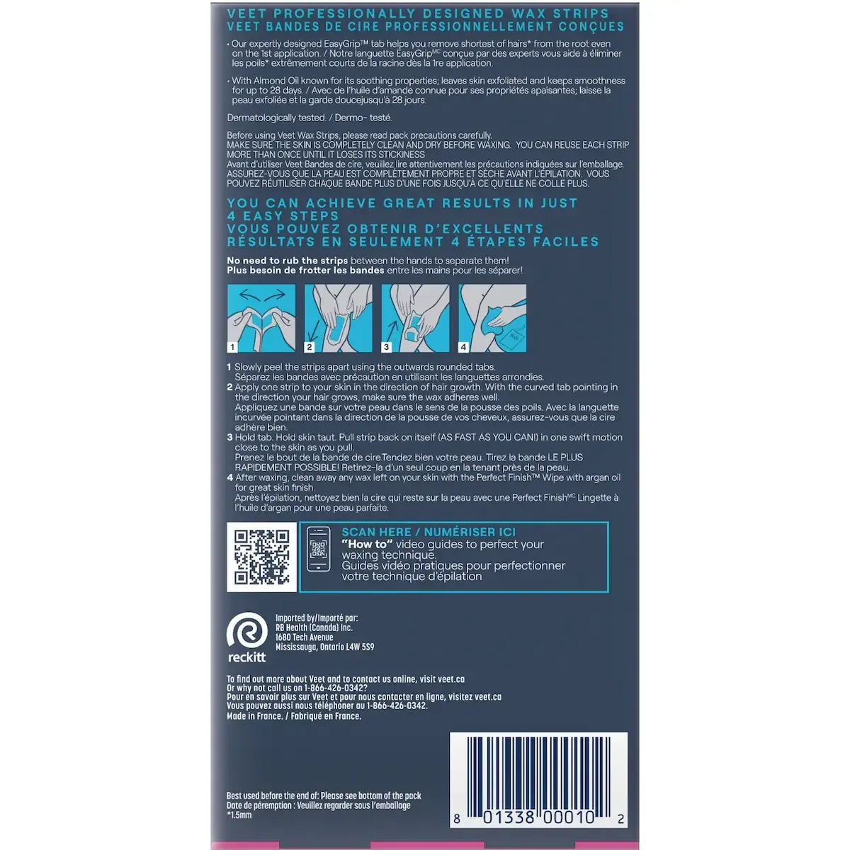 Veet ProfessionalTM Wax Strips, For Legs & Body, Dry Skin, With Almond Oil product detail