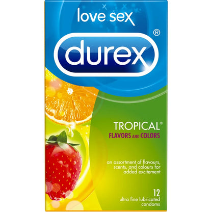 Durex Tropical Lubricated Condoms front package