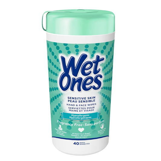 Wet Ones Sensitive Skin Alcohol-Free Hand Wipes front package