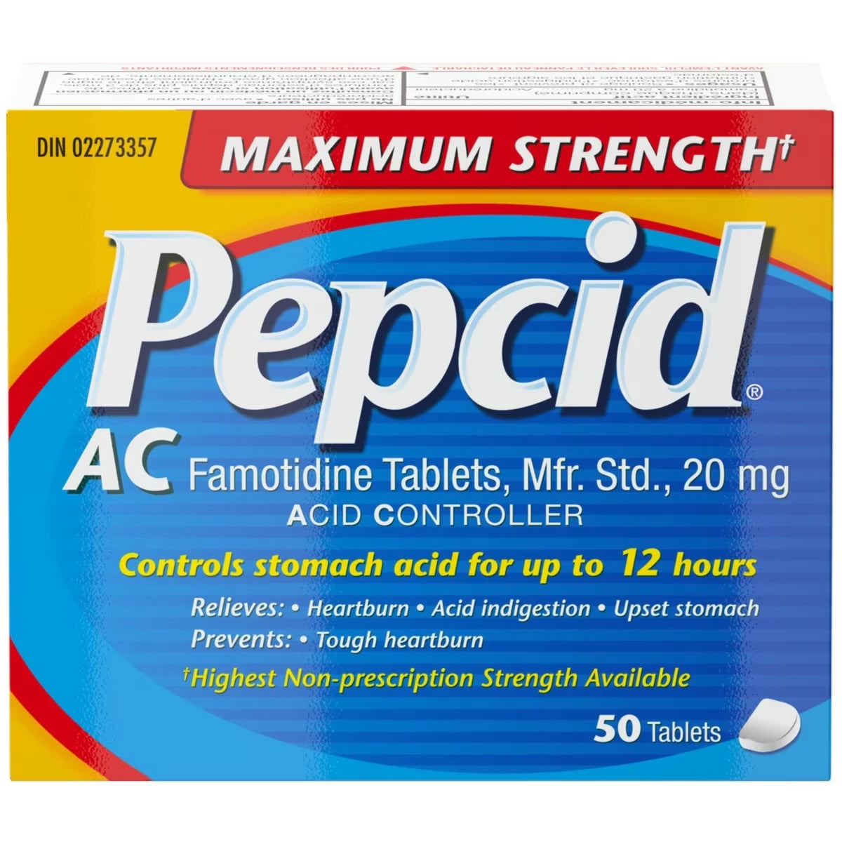 Pepcid Maximum Strength AC Tablets, Acid Reducer for Heartburn, 50 Count product image
