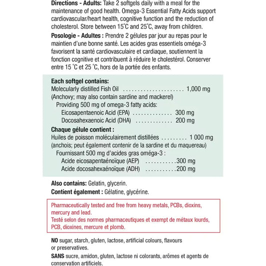 Jamieson Omega-3 Select Softgels, 1,000 mg product detail