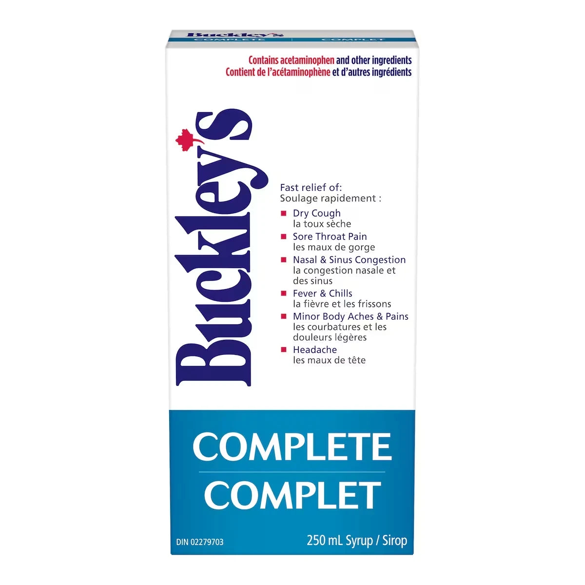 Buckleys Buckley's® Complete Cough Cold & Flu Syrup Sucrose-Free 250mL front package