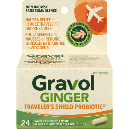 Gravol Ginger Traveler's Shield Probiotic front package