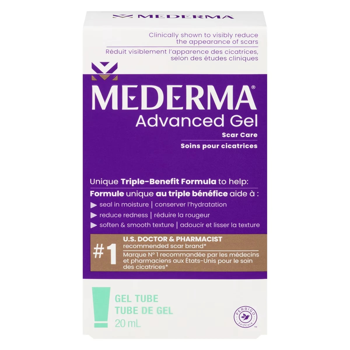 Mederma Scar Advanced Gel 20ml 24pk front package
