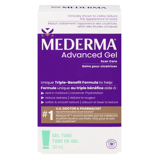 Mederma Scar Advanced Gel 20ml 24pk front package
