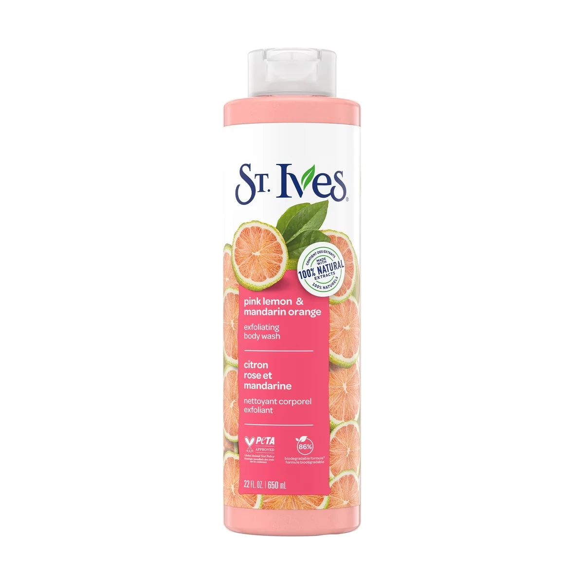 St. Ives Exfoliating Body Wash for Women, Pink Lemon & Mandarin Orange 650 mL product image