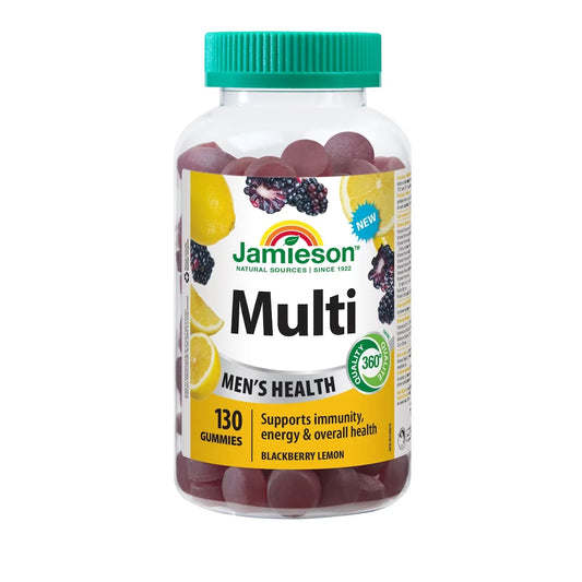 Jamieson Men's Multivitamin Gummies Blackberry Lemon Flavour, 130 Count front package