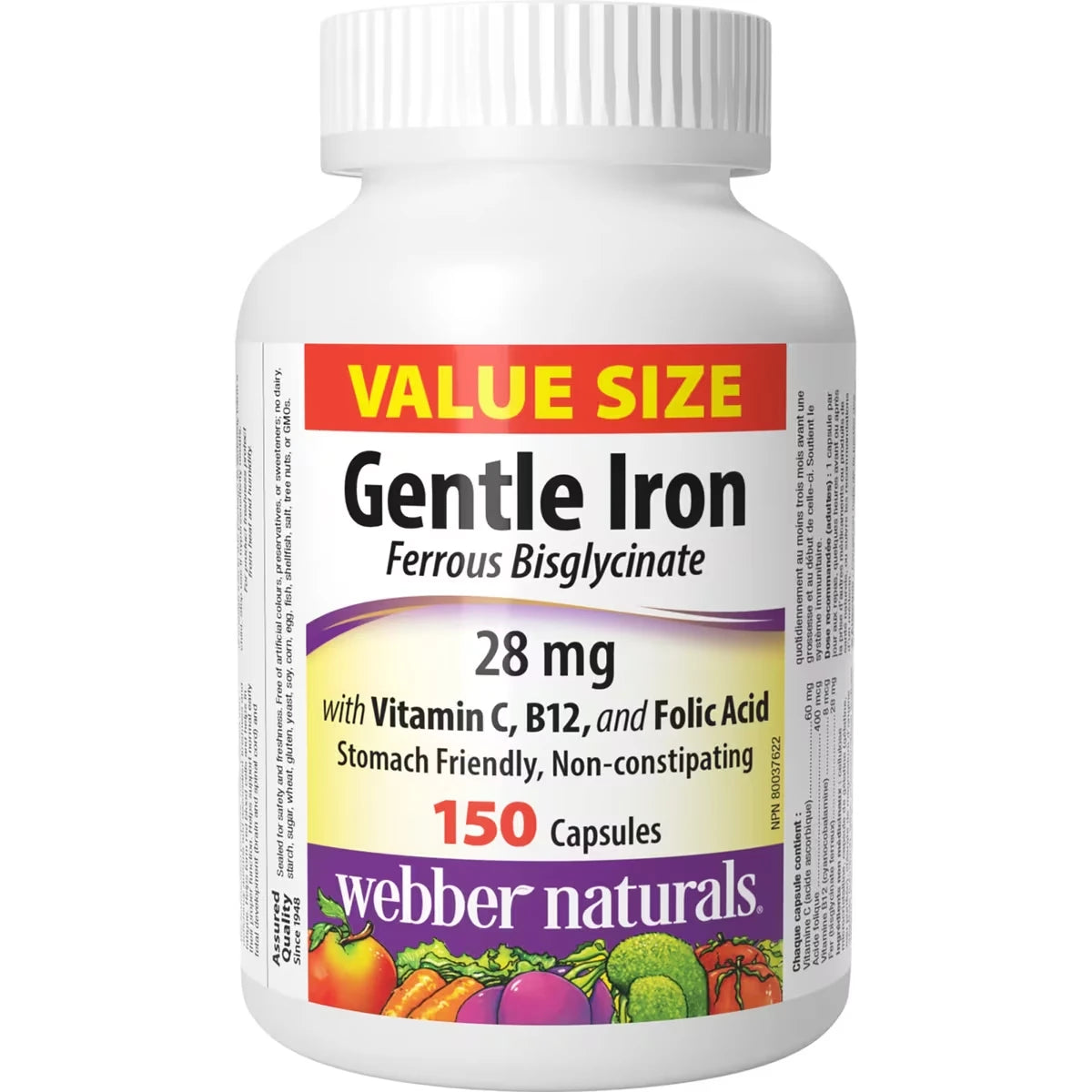 Webber Gentle Iron with Vitamin C, B12, and Folic Acid front package