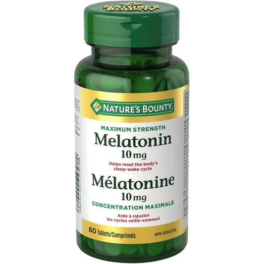 Natures Bounty Melatonin, Supplement, Helps Reset Body's Sleep Wake Cycle, 10mg front package