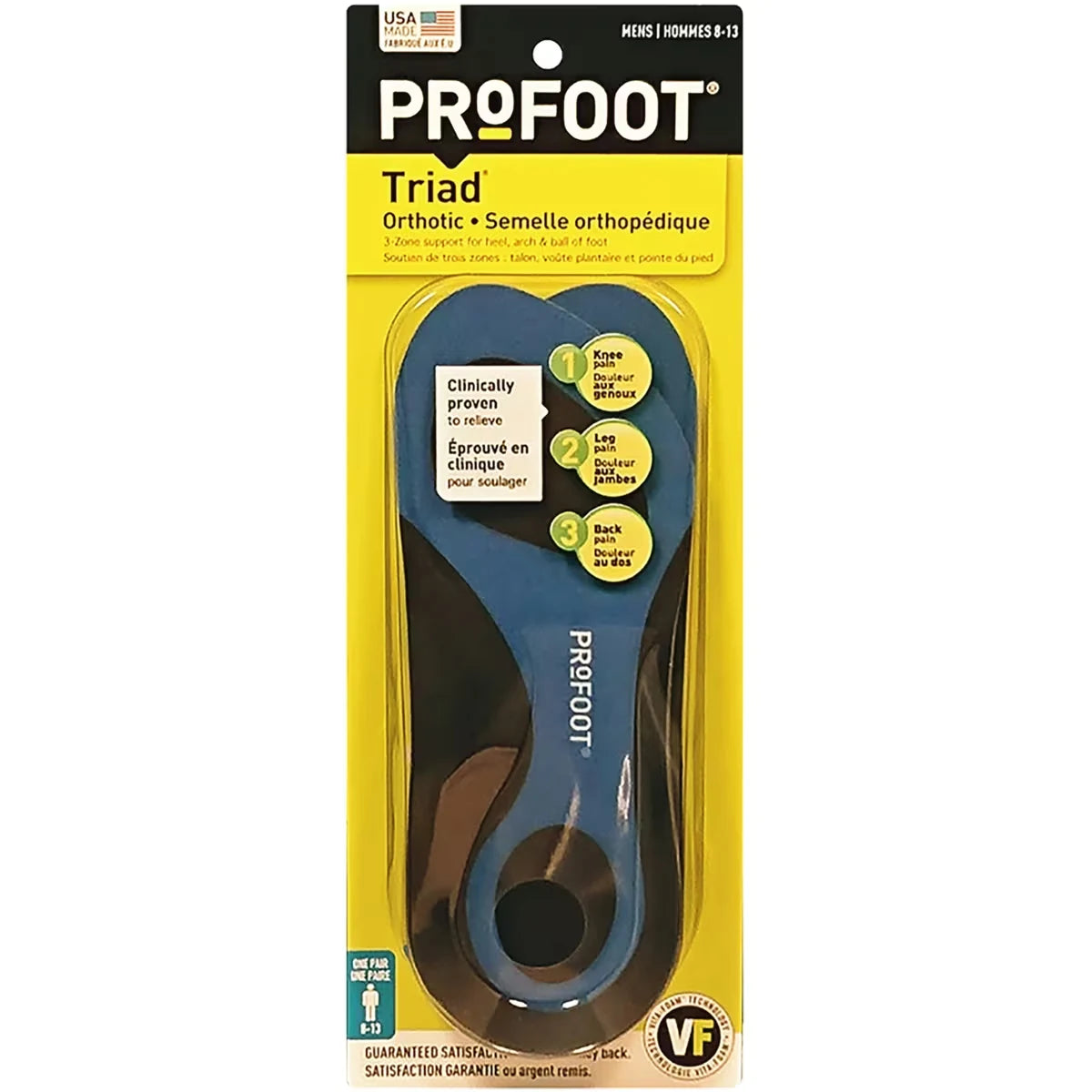 Profoot Triad Orthotic, Men’s front package